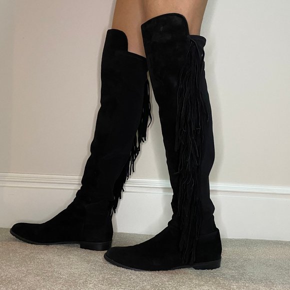 Stuart Weitzman Mane Fringe Over-the-Knee Boot